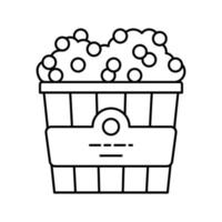 Popcorn Kino Essen Linie Symbol Vektor Illustration