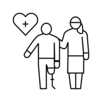 Körperpflege Homecare Service Line Symbol Vektor Illustration