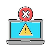 Verbot der Verwendung von Laptop-Farbsymbol-Vektorillustration vektor