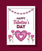 glückliche Valentinstagskarte mit Herz vektor