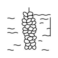 produktion mussla linje ikon vektor illustration