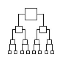 binärt beslut diagram linje ikon vektor illustration