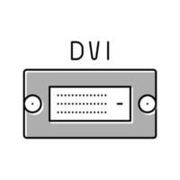 dvi dator port färg ikon vektor illustration