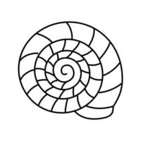 spiral snäckskal strand linje ikon vektor illustration