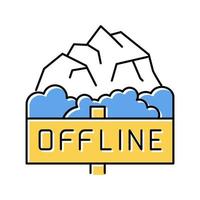 offline bergsresor färg ikon vektorillustration vektor