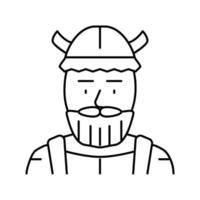 nordic viking medeltida linje ikon vektor illustration