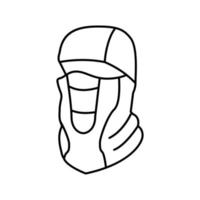 Balaclava Hut Kappe Symbol Leitung Vektor Illustration