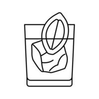 mimosa cocktail glas trinken linie symbol vektor illustration