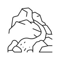 Bergfluss Symbol Vektor Illustration