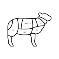 Fleisch Schafe Symbol Leitung Vektor Illustration