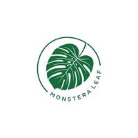 monstera deliciosa deliciosa blatt logo vektor symbol illustration