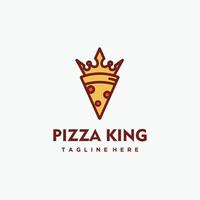 Pizza König Krone Kombination Logo Design Vektorgrafik vektor