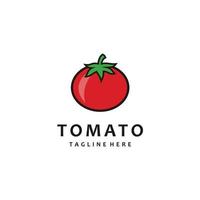 rote frucht frische tomate logo design illustration vektor