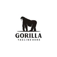 gorilla silhuett logotyp design inspiration vektor