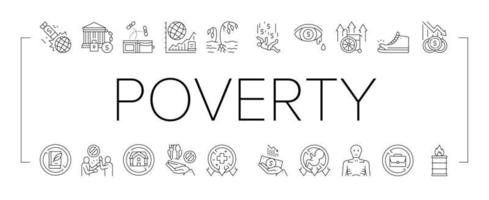 Sammlung von Symbolen für Armut, Armut, Set-Vektor vektor