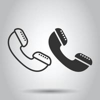 Handy-Symbol im flachen Stil. Telefongesprächsvektorillustration auf weißem lokalisiertem Hintergrund. Hotline-Kontakt-Geschäftskonzept. vektor