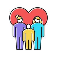 Frauen lesbisch gleichgeschlechtliches Paar Adoption Farbe Symbol Vektor Illustration