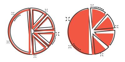 Diagrammsymbol im Comic-Stil. Diagrammkarikatur-Vektorillustration auf weißem getrenntem Hintergrund. Geschäftskonzept mit Splash-Effekt für Statistiken. vektor