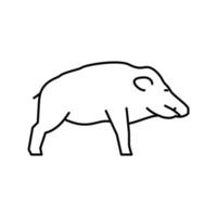 Wildschwein Wildtier Symbol Leitung Vektor Illustration