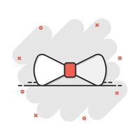 vektor tecknad serie rosett slips ikon i komisk stil. slips tecken illustration piktogram. rosett slips företag stänk effekt begrepp.