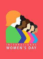 8 mars glad internationell kvinnodag med trendig design vektor