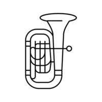 tuba jazz musik instrument linje ikon vektor illustration