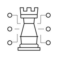 Schach Tour charakteristische Linie Symbol Vektor Illustration