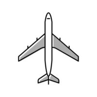 Flugzeug Lufttransport Farbe Symbol Vektor Illustration