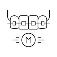 Metallmaterial Zahnspangen Symbol Leitung Vektor Illustration