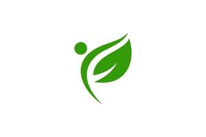 grön människor blad organisk logotyp vektor