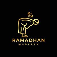 Ramadan-Logo. islamische beten goldene Logo-Design-Vektorillustration vektor