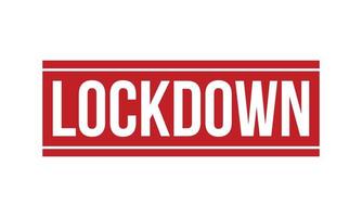 Lockdown-Stempel. rote Lockdown-Gummi-Grunge-Stempel-Dichtungsvektorillustration - Vektor