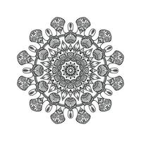 svart och vit blomma mandala mönster. ny mandala konst vektor illustration