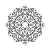Schwarz-Weiß-Blumen-Mandala-Kunst vektor