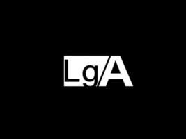 lga-logo und grafikdesign-vektorgrafiken, symbole isoliert auf schwarzem hintergrund vektor