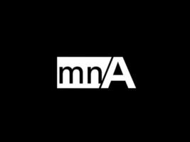 mna Logo und Grafikdesign Vektorgrafiken, Symbole isoliert auf schwarzem Hintergrund vektor