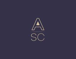 asc brev logotyp design modern minimalistisk vektor bilder