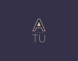 atu brev logotyp design modern minimalistisk vektor bilder