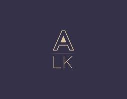 alk Brief Logo Design moderne minimalistische Vektorbilder vektor