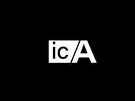 ica-Logo und Grafikdesign Vektorgrafiken, Symbole isoliert auf schwarzem Hintergrund vektor