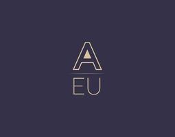 aeu brev logotyp design modern minimalistisk vektor bilder