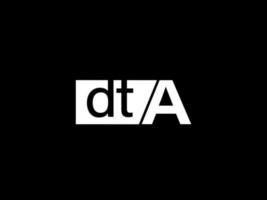 dta logotyp och grafik design vektor konst, ikoner isolerat på svart bakgrund