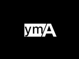 yma-Logo und Grafikdesign Vektorgrafiken, Symbole isoliert auf schwarzem Hintergrund vektor