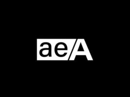 aea-Logo und Grafikdesign Vektorgrafiken, Symbole isoliert auf schwarzem Hintergrund vektor