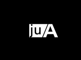 Jua-Logo und Grafikdesign Vektorgrafiken, Symbole isoliert auf schwarzem Hintergrund vektor
