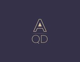 aqd brev logotyp design modern minimalistisk vektor bilder