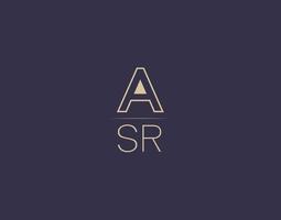 asr brev logotyp design modern minimalistisk vektor bilder