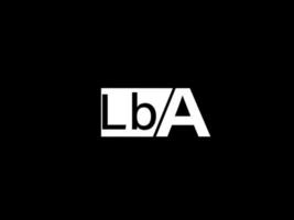 LBA-Logo und Grafikdesign Vektorgrafiken, Symbole isoliert auf schwarzem Hintergrund vektor
