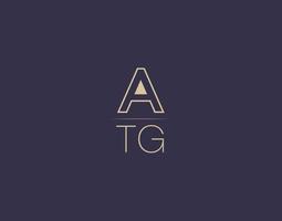 atg brev logotyp design modern minimalistisk vektor bilder