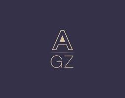agz brief logo design moderne minimalistische vektorbilder vektor